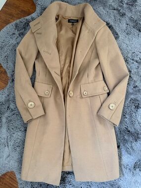 Women's Camel Tailored Wool-Blend Trench Coat by Sportscraft